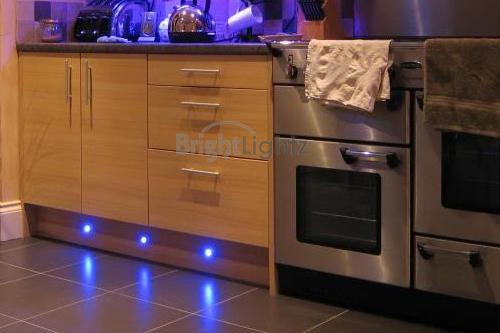 Blue ⌀32mm LED Deck Decking Plinth Light x 10 Waterproof Linkable Garden Kitchen 