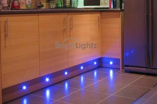 45MM ROUND BLUE LED DECK LIGHTS DECKING GARDEN BATHROOM LIGHTING KITCHEN PLINTH 